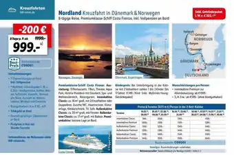 Lidl Reisen Nordland kreuzfahrt in dänemark & norwegen Angebot