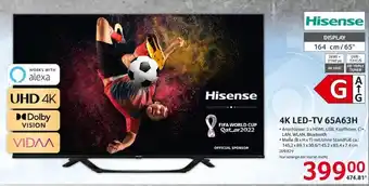 Selgros Hisense 4K LED TV 65A63H Angebot