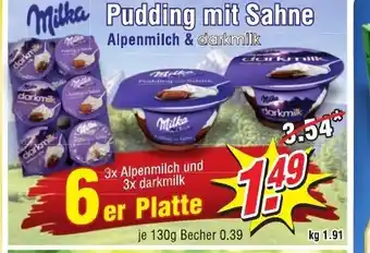 Wiglo Wunderland Milka Pudding mit Sahne Alpenmilch & darkmilk Angebot