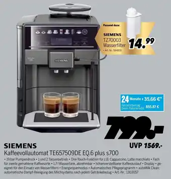 MEDIMAX Siemens Kaffeevollautomat TE657509DE EQ.6 plus s700 Angebot