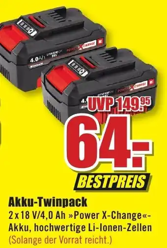 B1 Discount Baumarkt Einhell Akku Twinpack Angebot