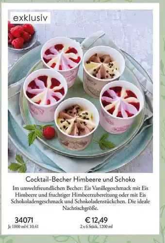 Eismann Cocktail-becher himbeere und schoko Angebot