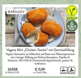 Eismann Vegane mini „chicken-tasche“ mit gemüsefüllung Angebot