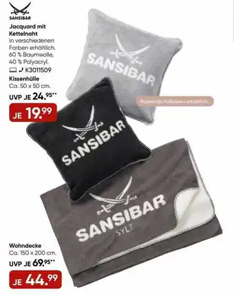 Galeria Sansibar jacquard mit kettelnaht oder wohndecke Angebot