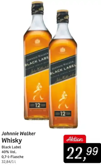 KONSUM Johnnie Walker Whisky Black Label 0,7 L Flasche Angebot