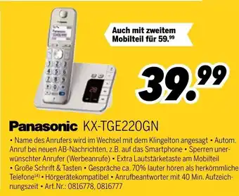 MEDIMAX Panasonic KX-TGE220GN Angebot