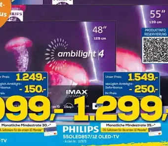 Euronics Berlet Philips 55OLED857/12 OLED TV Angebot