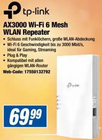 Expert tp-link AX3000 Wi-Fi 6 Mesh WLAN Repeater Angebot