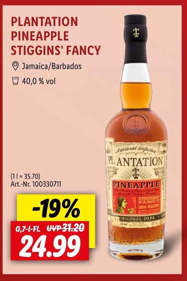 Plantation Pineapple Stiggins' Fancy 700ml Angebot bei Lidl