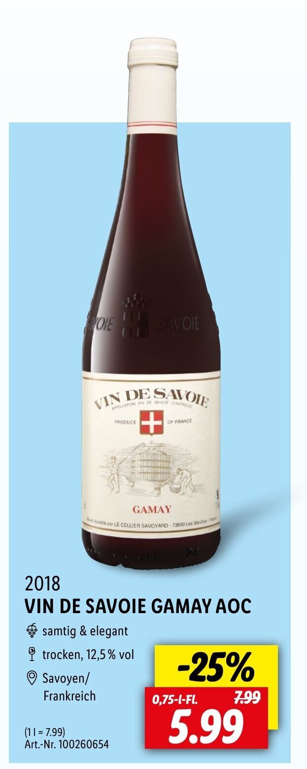 Vin de Savoie Gamay AOC 750ml Angebot bei Lidl