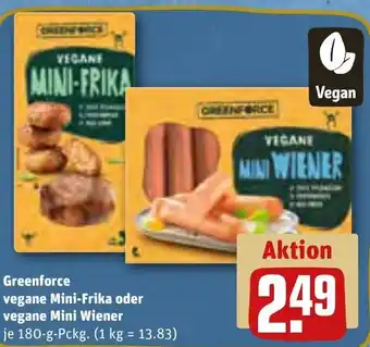 REWE Greenforce vegane Mini-Frika Oder vegane Mini Wiener 180 g Pckg. Angebot