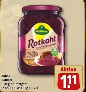 REWE Kühne Rotkohl 680 g Glas Angebot