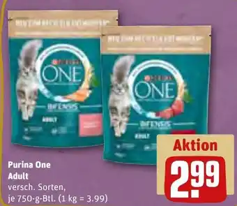 REWE Purina One Adult 750 g Btl. Angebot