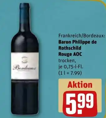 REWE Frankreich/Bordeaux Baron Philippe de Rothschild Rouge AOC 0,75 l Fl. Angebot