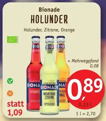 Erdkorn Biomarkt Bionade Holunder 330ml Angebot