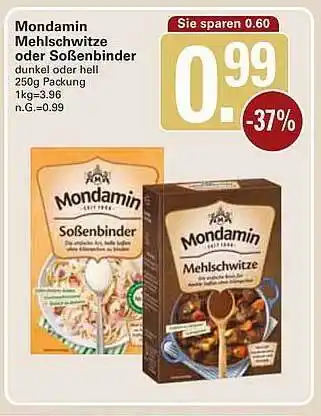 WEZ Mondamin mehlschwitze oder soßenbinder Angebot