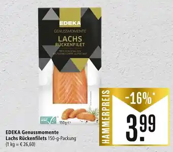 Marktkauf Edeka Genussmomente Lachs Rückenfilets 150 g Packung Angebot