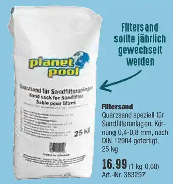 Hellweg Filtersand 25kg Angebot