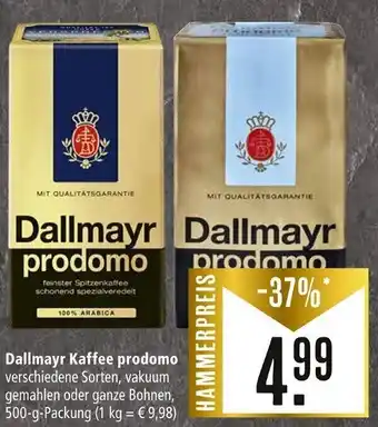 Marktkauf Dallmayr Kaffee prodomo 500 g Packung Angebot