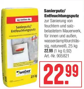 Hellweg Sanierputz/Entfeuchtungsputz Angebot