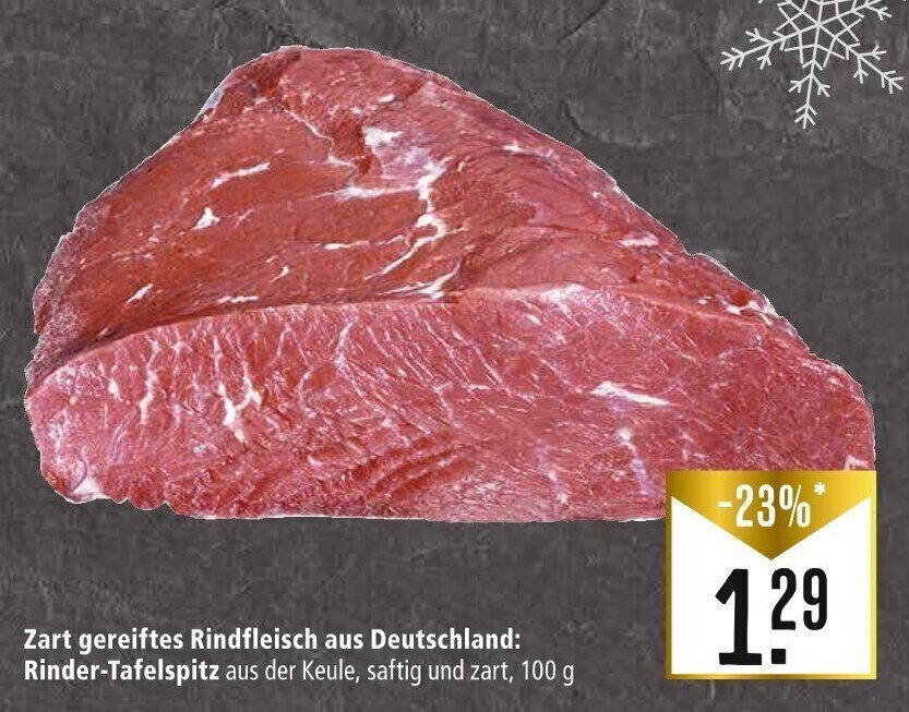 Zart gereiftes Rindfleisch aus DeutschlandRinderTafelspitz 100 g Angebot bei Marktkauf