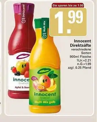 WEZ Innocent direktsäft Angebot