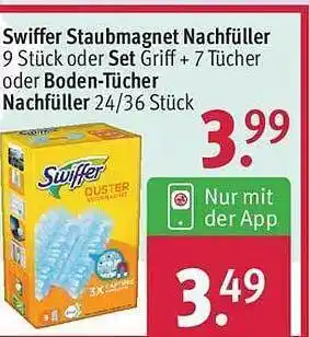 Rossmann Swiffer staunmagnet nachfüller oder set oder boden-tücher nachfüller Angebot