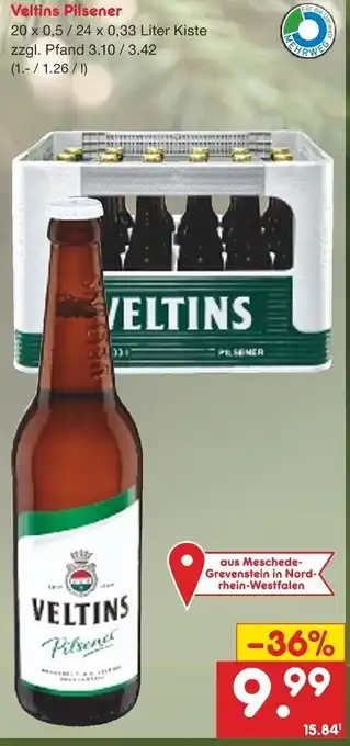 Netto Getränke Discount Veltins Pilsener 20x0,5L / 24x0,33 Liter Kiste Angebot