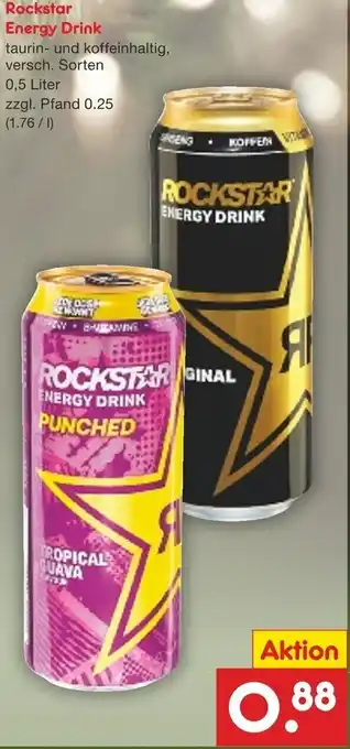 Netto Getränke Discount Rockstar Energy Drink 0,5 Liter Angebot