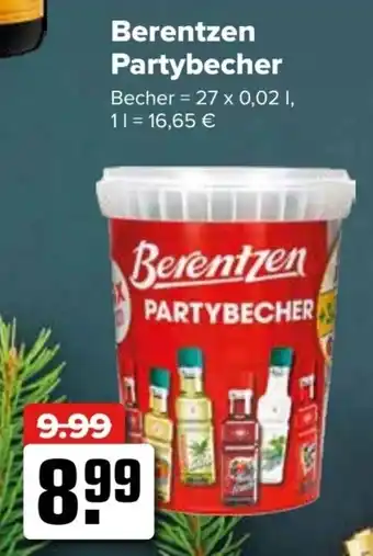 Logo Getränkemarkt Berentzen Partybecher 27x0,02 L Angebot