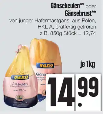 Edeka Xpress Gänsekeulen oder Gänsebrust 1kg Angebot