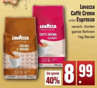 Edeka Lavazza Caffè Crema oder Espresso 1 kg Beutel Angebot