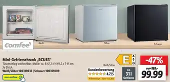 Lidl Comfee Mini Gefrierschrank RCU63 Angebot
