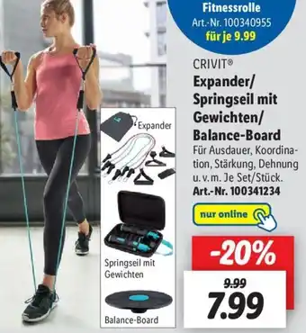 Lidl Crivit Expander/Springseil mit Gewichten/Balance Board Angebot