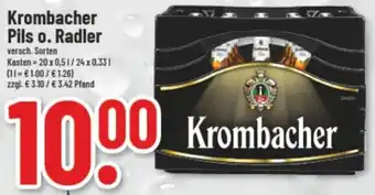 trinkgut Krombacher Pils o. Radler 20x0,5/24x0,33 L Angebot