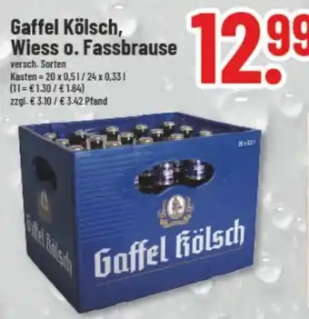 trinkgut Gaffel Kölsch, Wiess oder Fassbrause 20x0,5/24x0,33 L Angebot