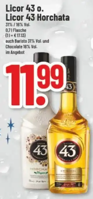 trinkgut Licor 43 o. Licor 43 Horchata 0,7 L Flasche Angebot