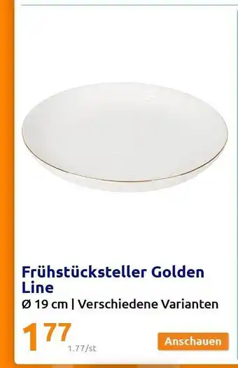 Action Frühstücksteller golden line Angebot