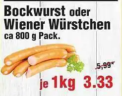 Wiglo Wunderland Bockwurst oder wiener würstchen Angebot