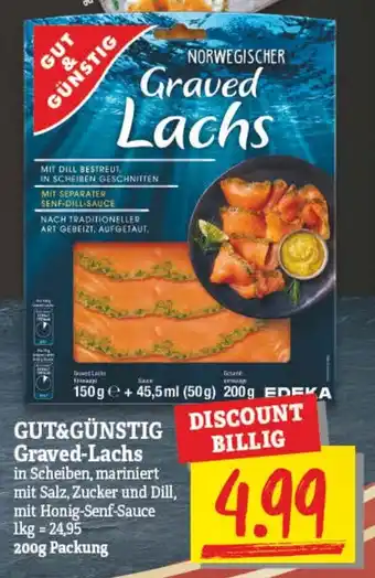 NP Discount Gut & Günstig Graved Lachs 200g Packung Angebot