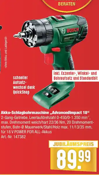 Hellweg Akku Schlagborhmaschine  AdvancedImpact 18 Angebot