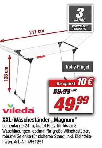 toom Baumarkt Vileda xxl-wäscheständer „magnum“ Angebot