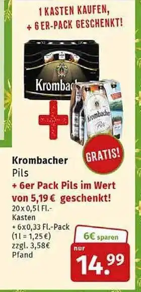 Markgrafen Krombacher pils Angebot