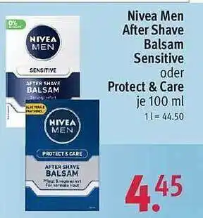 Rossmann Nivea men after shave balsam oder protect & care Angebot