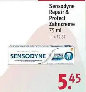 Rossmann Sensodyne repair & protect zahncreme Angebot