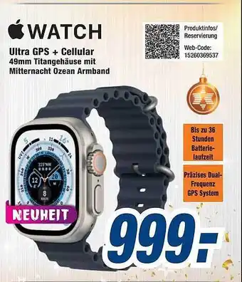 Expert Watch ultra gps + cellular 49mm titangehäuse mit mitternacht ozean armband Angebot