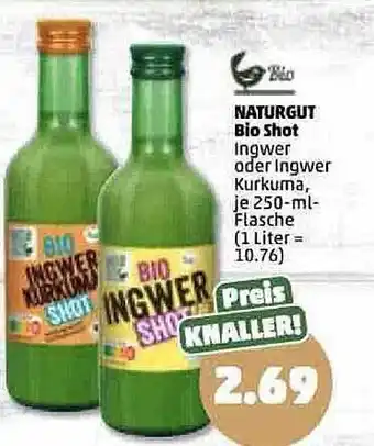 PENNY Naturgut bio shot ingwer oder ingwer kurkuma Angebot