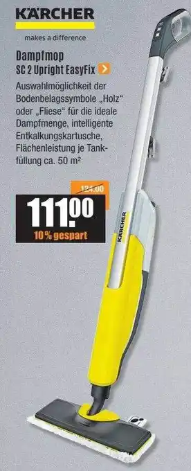 V Baumarkt Kärcher dampfmop sc 2 upright easyfix Angebot