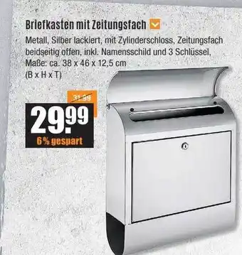 V Baumarkt Briefkasten mit zeitungsfach Angebot