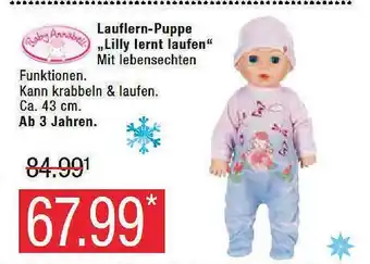 Marktkauf Baby annabell lauflern-puppe „lilly lernt laufen“ Angebot